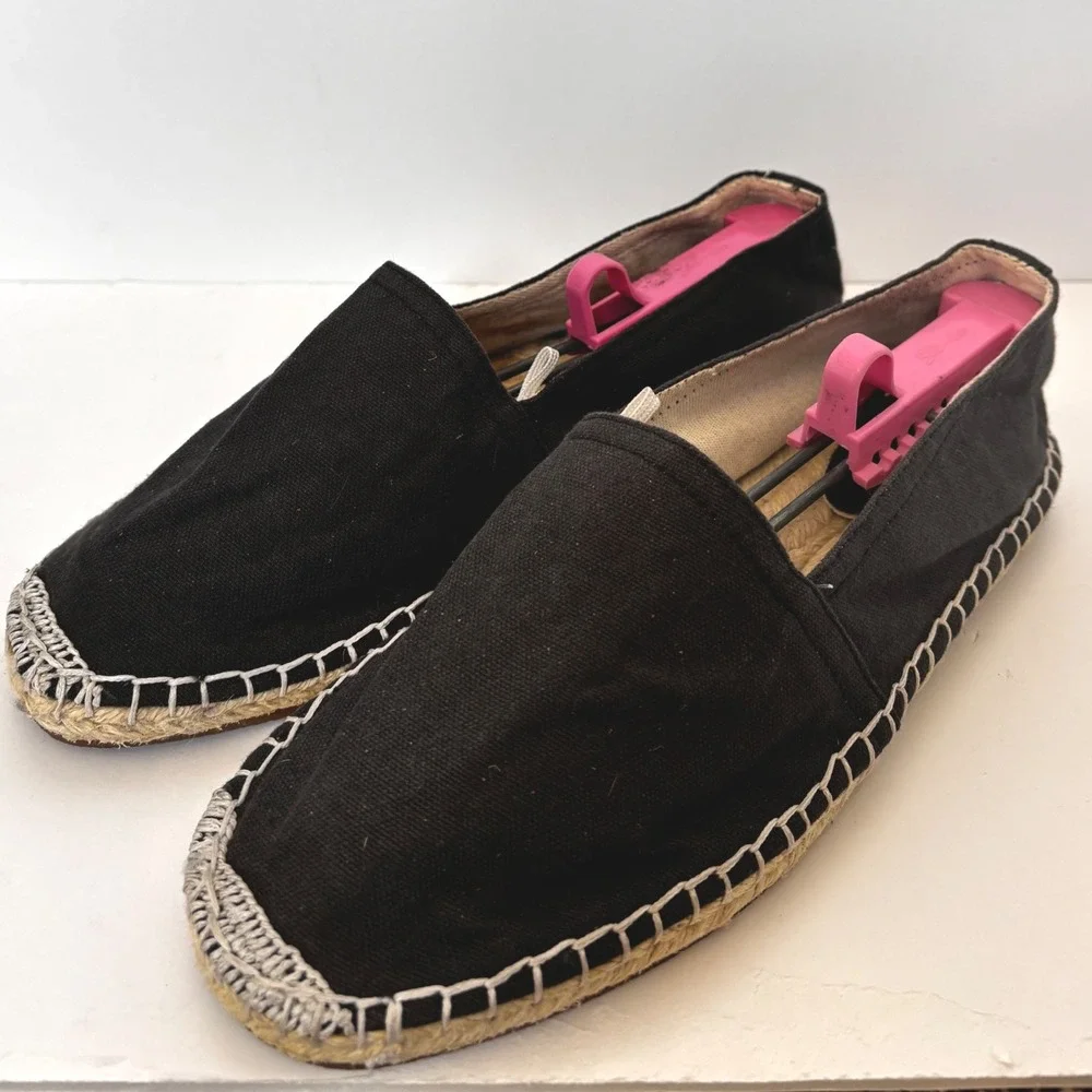 Urban Outfitters UO Black slip-on Espadrilles Canvas Flats‎ Shoes Size 8